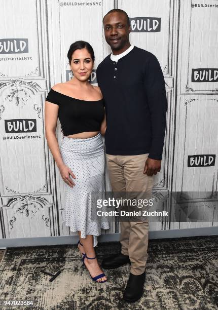 Audrey Esparza and Rob Brown attend the Build Series to discuss the NBC show 'Blindspot' at Build Studio on April 16, 2018 in New York City.