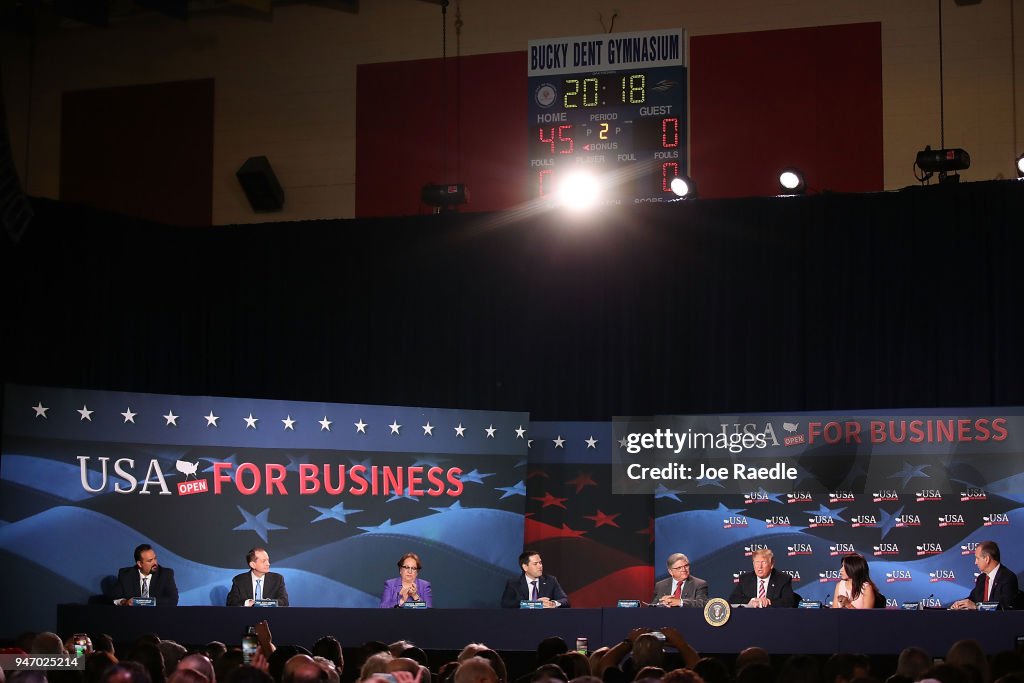 President Trump Holds Roundtable Discussion On Tax Reform In Hialeah, Florida