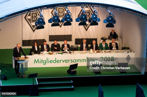 General view during the Annual Meeting of Borussia Moenchengladbach at Borussia-Park on April 16, 2018 in Moenchengladbach, Germany.