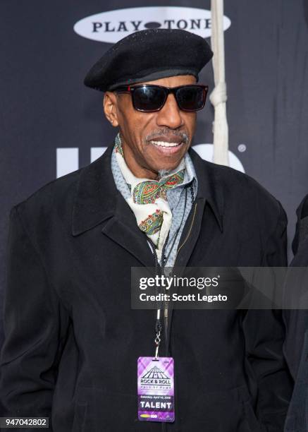 Nina Simone's brother Sam Waymon speaks during the 33rd Annual Rock & Roll Hall of Fame Induction Ceremony at Public Auditorium on April 14, 2018 in...