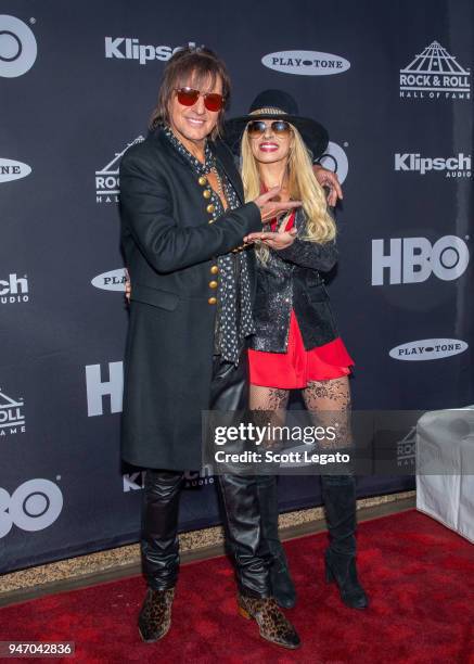 Inductee Richie Sambora of Bon Jovi and Orianthi attend the 33rd Annual Rock & Roll Hall of Fame Induction Ceremony at Public Auditorium on April 14,...