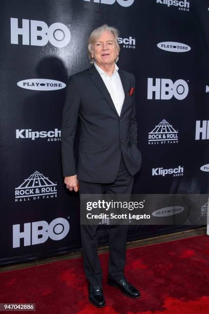 Inductee Justin Hayward of The Moody Blues attends the 33rd Annual Rock & Roll Hall of Fame Induction Ceremony at Public Auditorium on April 14, 2018...