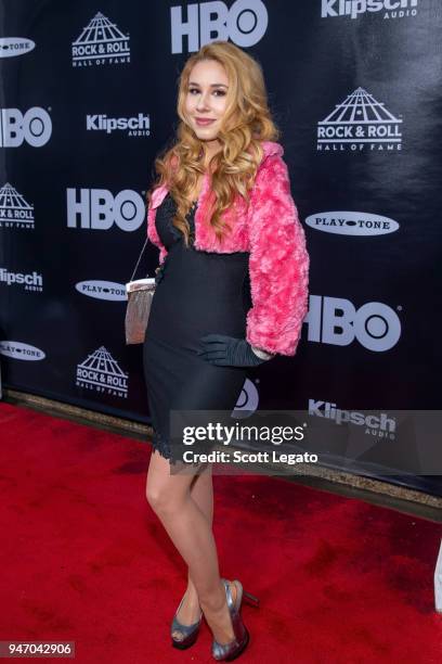 Haley Reinhart attends the 33rd Annual Rock & Roll Hall of Fame Induction Ceremony at Public Auditorium on April 14, 2018 in Cleveland, Ohio.