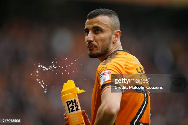 Romain Saiss of Wolverhampton Wanderers during the Sky Bet Championship match between Wolverhampton Wanderers and Birmingham City at Molineux on...