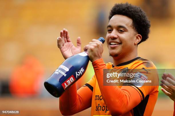 Helder Costa,of Wolverhampton Wanderers applauds supporters following the Sky Bet Championship match between Wolverhampton Wanderers and Birmingham...