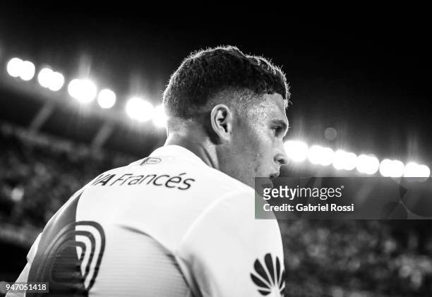 Juan Fernando Quintero of River Plate looks on during a match between River Plate and Rosario Central as part of Superliga 2017/18 at Estadio...