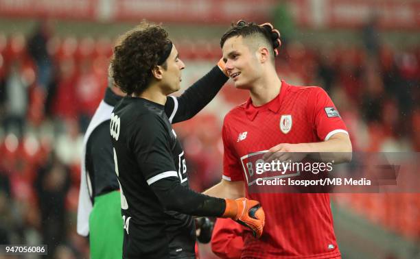 Liege , Belgium / Standard de Liege v Kaa Gent / "nGuillermo OCHOA - Zinho VANHEUSDEN"nFootball Jupiler Pro League 2017 - 2018 Play-Off 1 Matchday 3...