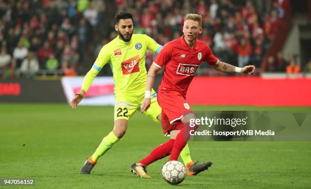 Liege , Belgium / Standard de Liege v Kaa Gent / "nDylan BRONN - Renaud EMOND"nFootball Jupiler Pro League 2017 - 2018 Play-Off 1 Matchday 3 /...