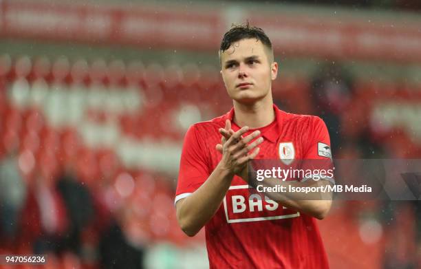 Liege , Belgium / Standard de Liege v Kaa Gent / "nZinho VANHEUSDEN - Celebration"nFootball Jupiler Pro League 2017 - 2018 Play-Off 1 Matchday 3 /...