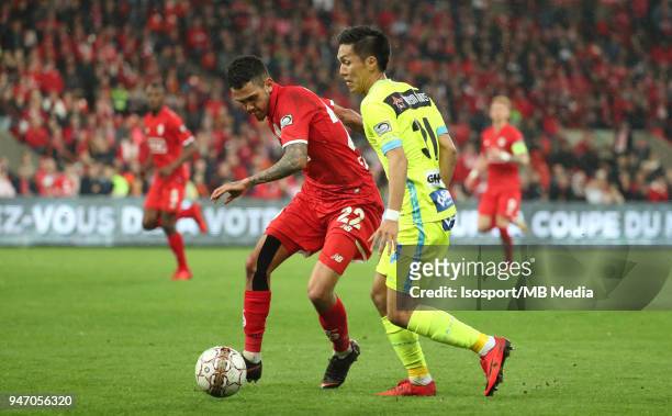 Liege , Belgium / Standard de Liege v Kaa Gent / "nJunior EDMILSON - Yuya KUBO"nFootball Jupiler Pro League 2017 - 2018 Play-Off 1 Matchday 3 /...
