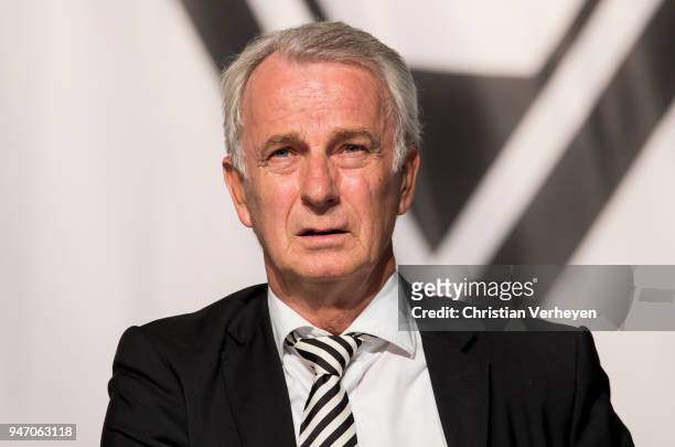 Vice President Rainer Bonhof of Borussia Moenchengladbach during the Annual Meeting of Borussia Moenchengladbach at Borussia-Park on April 16, 2018...