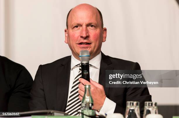 Managing director Stephan A. C. Schippers of Borussia Moenchengladbach during the Annual Meeting of Borussia Moenchengladbach at Borussia-Park on...