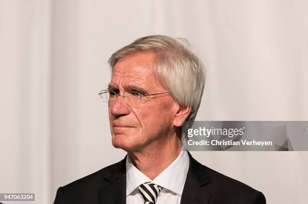 Vice President Siegfried Soellner of Borussia Moenchengladbach during the Annual Meeting of Borussia Moenchengladbach at Borussia-Park on April 16,...