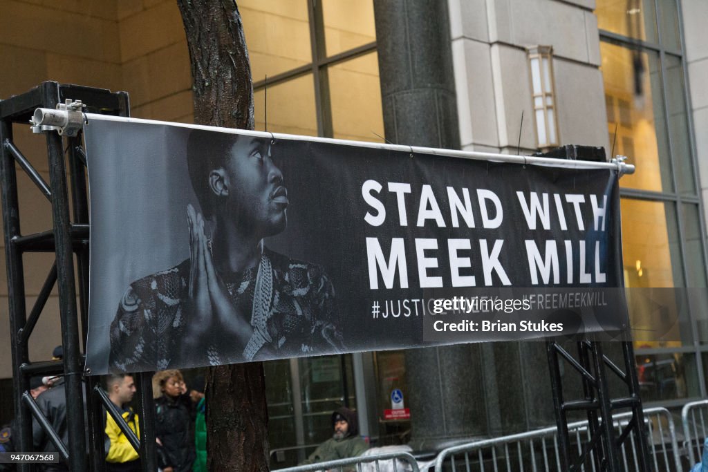 Meek Mill Supporters Protest On Day Of Status Hearing