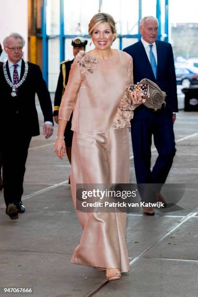 Queen Maxima of the Netherlands attends the premiere of the musical The color Purple on April 16, 2018 in Amsterdam, Netherlands.