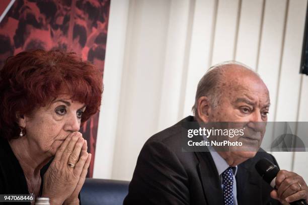 Minister of Education Valeria Fedeli, with Giuseppe De Rita Chairman Censis during the Press conference to the foreign press, On the occasion of the...