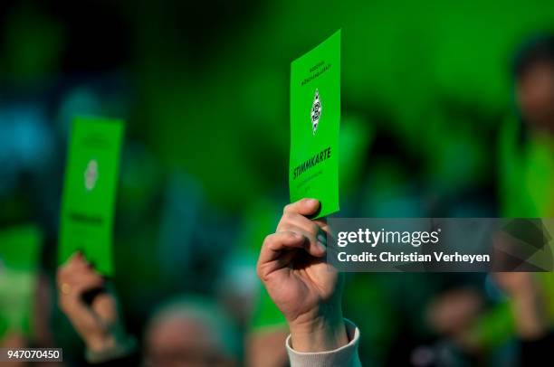 Impressions during the Annual Meeting of Borussia Moenchengladbach at Borussia-Park on April 16, 2018 in Moenchengladbach, Germany.