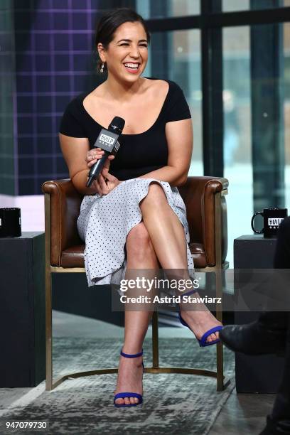 Actress Audrey Esparza discusses the NBC drama Blindspot at Build Studio on April 16, 2018 in New York City.