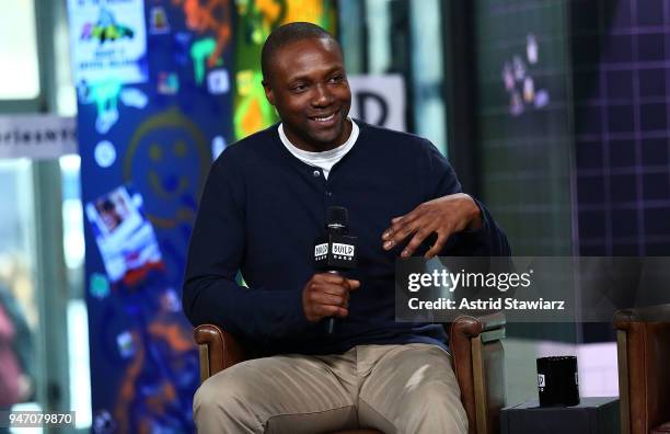Actor Rob Brown discusses the NBC drama Blindspot at Build Studio on April 16, 2018 in New York City.