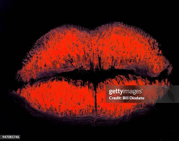 red lipstick smudge on black - red lipstick smudge stock pictures, royalty-free photos & images