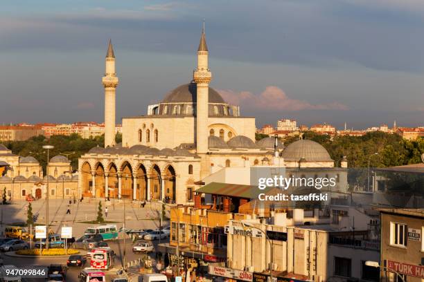 mevlana museum and selimiye mosque - selimiye mosque stock pictures, royalty-free photos & images