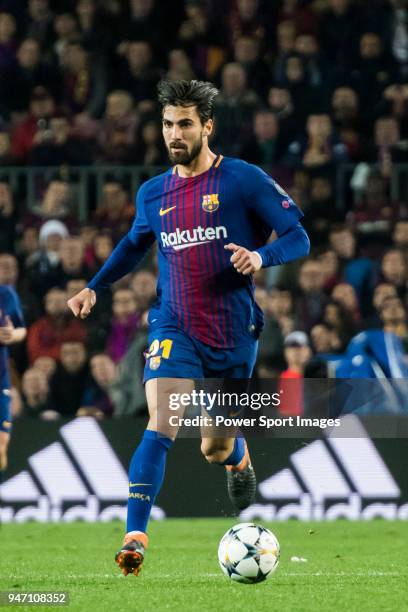 Andre Filipe Tavares Gomes of FC Barcelona in action during the UEFA Champions League 2017-18 Round of 16 match between FC Barcelona and Chelsea FC...