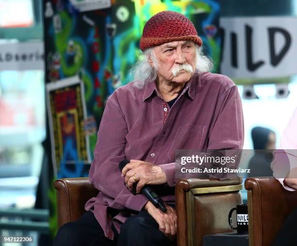 Musician David Crosby discusses the film "Little Pink House" at Build Studio on April 16, 2018 in New York City.