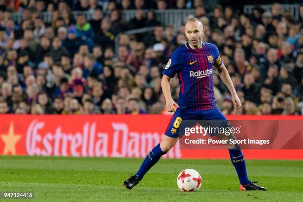 Andres Iniesta Lujan of FC Barcelona in action during the Copa del Rey 2017-18 match between FC Barcelona vs RCD Espanyol at Camp Nou on 25 January...