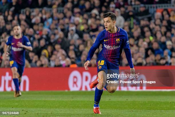 Philippe Coutinho of FC Barcelona in action during the Copa del Rey 2017-18 match between FC Barcelona vs RCD Espanyol at Camp Nou on 25 January 2018...