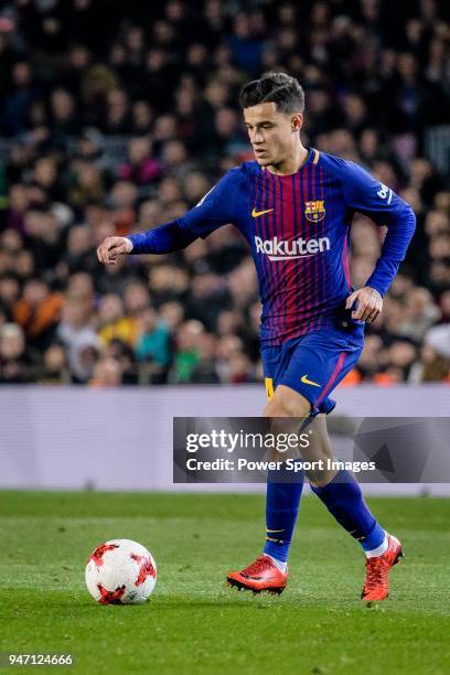 Philippe Coutinho of FC Barcelona in action during the Copa del Rey 2017-18 match between FC Barcelona vs RCD Espanyol at Camp Nou on 25 January 2018...