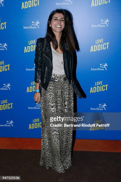 Actress Reem Kherici attends the "Love Addict" : Premiere at Cinema Gaumont Marignan on April 16, 2018 in Paris, France.