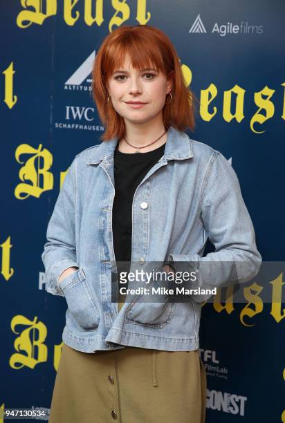 Jessie Buckley attends a special preview screening of 'Beast' at Ham Yard Hotel on April 16, 2018 in London, England.