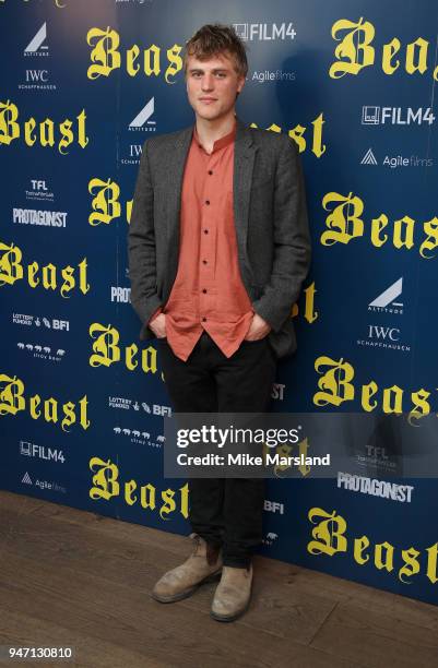 Johnny Flynn attends a special preview screening of 'Beast' at Ham Yard Hotel on April 16, 2018 in London, England.