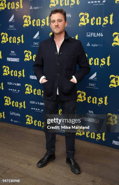 Michael Pearce attends a special preview screening of 'Beast' at Ham Yard Hotel on April 16, 2018 in London, England.