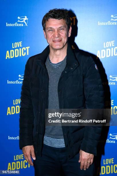 Actor of the movie Marc Lavoine attends the "Love Addict" : Premiere at Cinema Gaumont Marignan on April 16, 2018 in Paris, France.