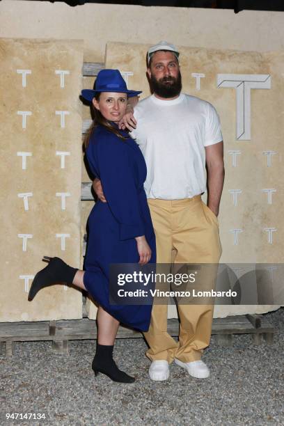 Matylda Krzykowski and Philippe Malouin attend T Celebrates Salone del Mobile 2018 on April 16, 2018 in Milan, Italy.