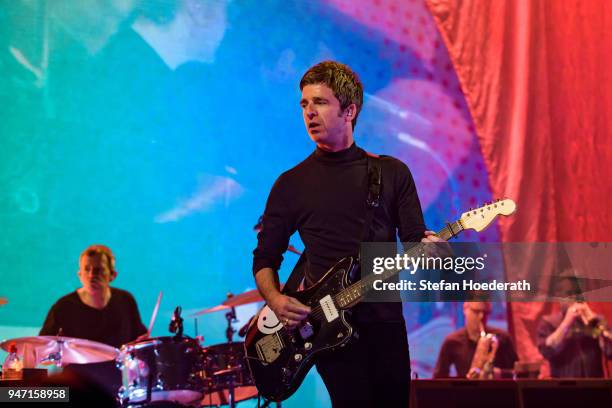 Singer-songwriter Noel Gallagher performs live on stage during a concert at Max-Schmeling Hall on April 16, 2018 in Berlin, Germany.