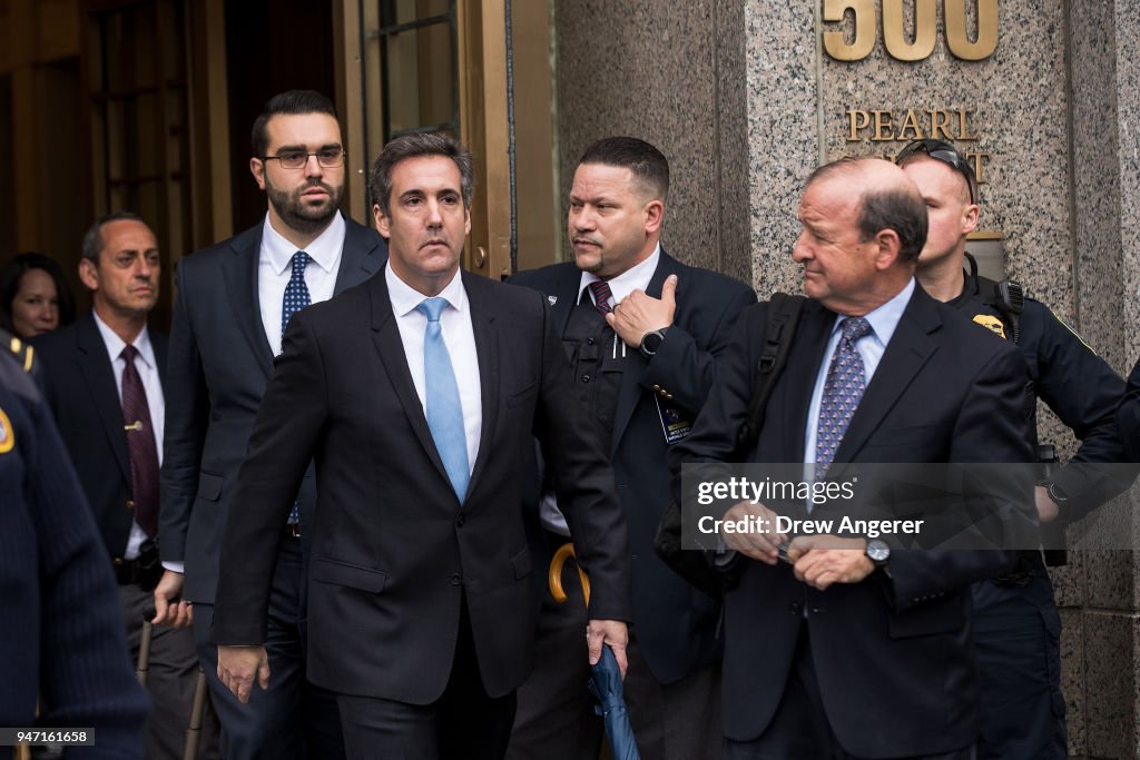 Trump's Personal Lawyer Michael Cohen Appears For Court Hearing Related To FBI Raid On His Hotel Room And Office