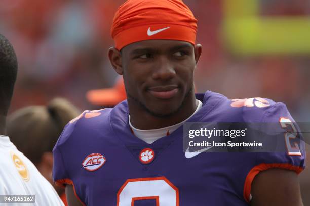 Kelly Bryant on the sidelines during the Clemson Spring Football game at Clemson Memorial Stadium on April 14, 2018 in Clemson, SC..