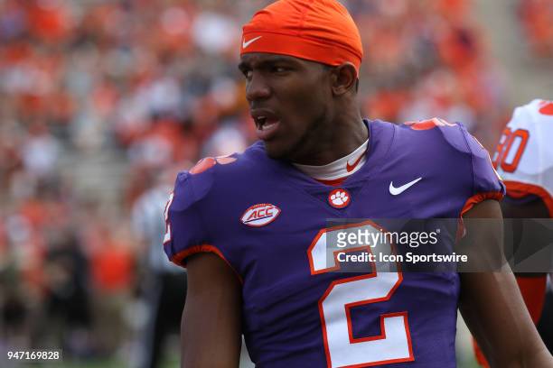 Kelly Bryant on the sidelines during the Clemson Spring Football game at Clemson Memorial Stadium on April 14, 2018 in Clemson, SC..