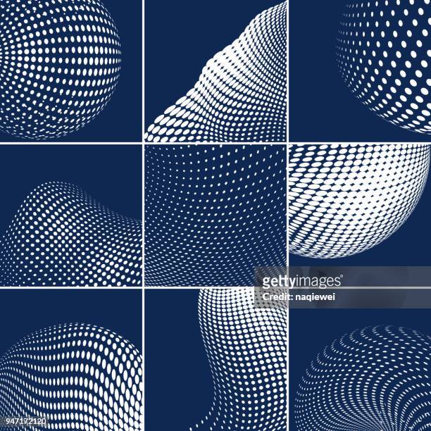 vector halftone dots pattern - blue circle pattern stock illustrations
