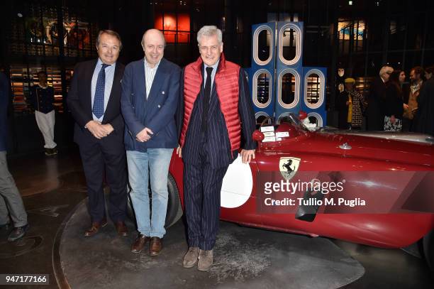 Guest Raffaele Jerusalmi and Alain Elkann attend Blair Thurman Nella Acqua Azzurra Opening an event by Garage Italia e Gagosian on April 16, 2018 in...