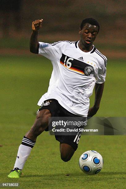 Christopher-Massamba Mandiangu of Germany runs with the ball against Israel during their Under-18 international friendly match on December 17, 2009...