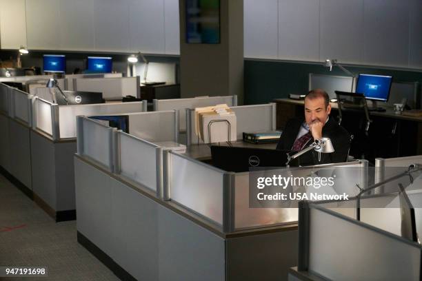 Pulling the Goalie" Episode 714 -- Pictured: Rick Hoffman as Louis Litt --