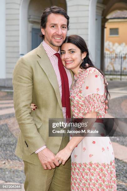 Lucilla Bonaccorsi and Filippo Richeri attend Luisa Beccaria Home Collection for Moda Operandi on April 16, 2018 in Milan, Italy.