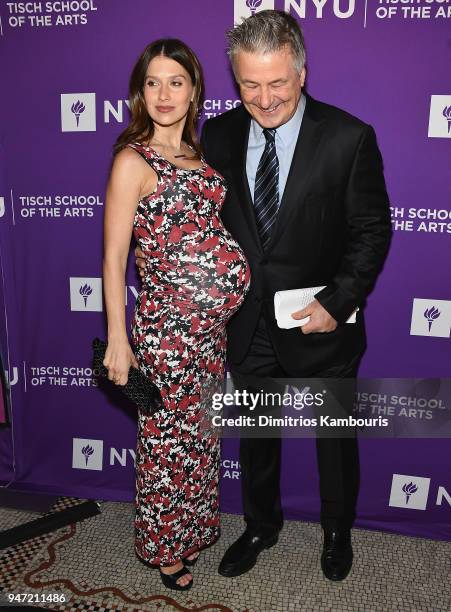 Hilaria Baldwin and Alec Baldwin attend The New York University Tisch School Of The Arts 2018 Gala at Capitale on April 16, 2018 in New York City.