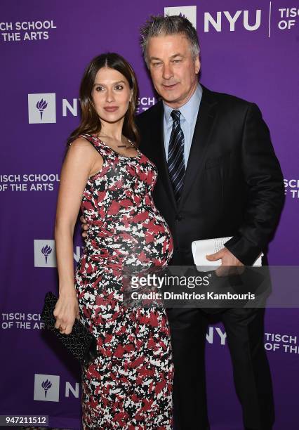 Hilaria Baldwin and Alec Baldwin attend The New York University Tisch School Of The Arts 2018 Gala at Capitale on April 16, 2018 in New York City.