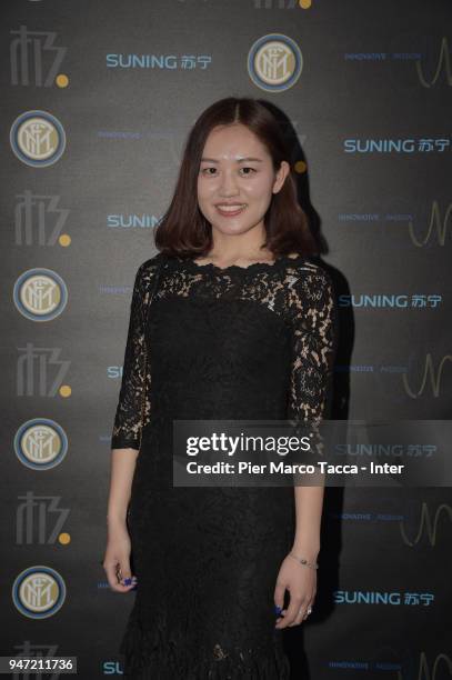 Melody Jia, Chief of Staff and Director of Strategy of Suning International attends the unveiling of FC Internazionale 'Innovative Passion' Concept...