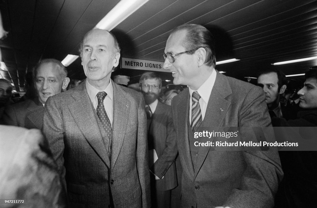 French President Valery Giscard d'Estaing and Mayor of Paris Jacques Chirac