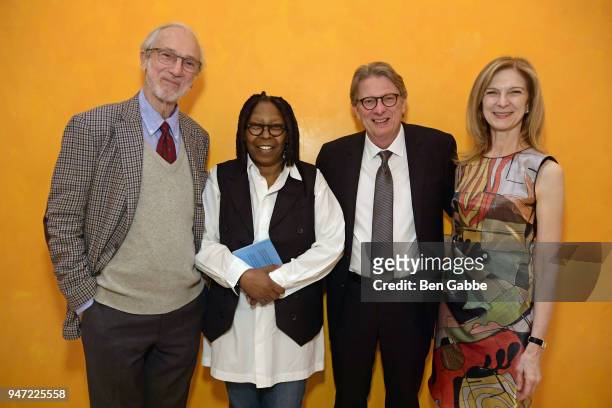 Renzo Piano, Whoopi Goldberg, Kerry Brougher, and Dawn Hudson attend the Academy Museum Conversation at The Times Center, featuring Whoopi Goldberg,...